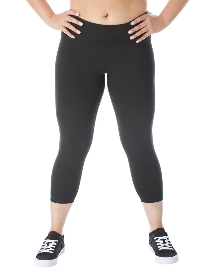 Champion Dame Leggings Sort - Plus Soft Touch Crop 21 - Danmark MPG-319685